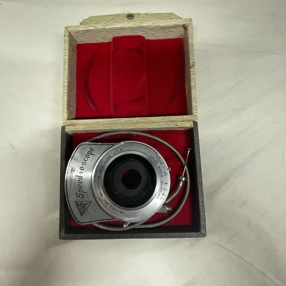 *BEAUTY* GRAFLEX SPEED-I-O-SCOPE SHUTTER BY W/Box And Accessories WORKING